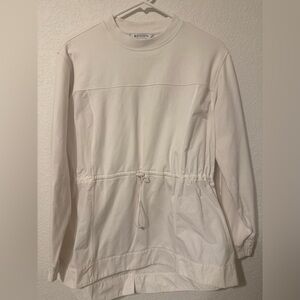 Athleta triumph hybrid crewneck Long Sleeve Cinched Waist Pullover Jacket Top